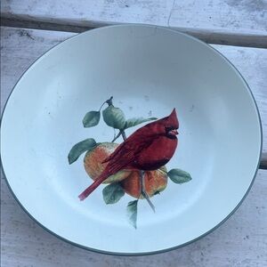 Decorative Bowl with Red Cardinal Design